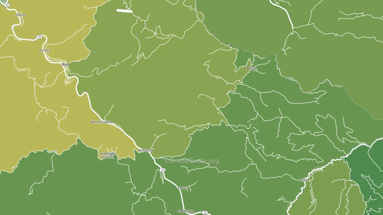 Herndon, WV Map of Vehicle Theft Rates