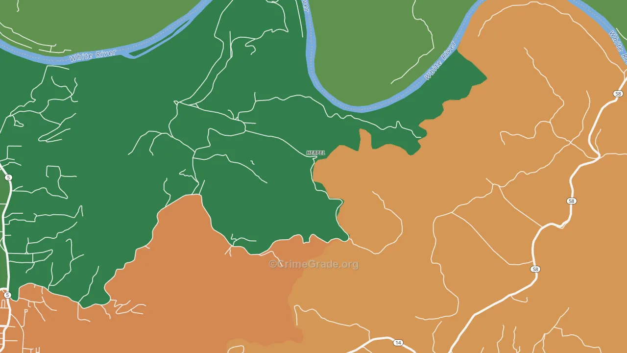 Herpel, AR Map of Vehicle Theft Rates