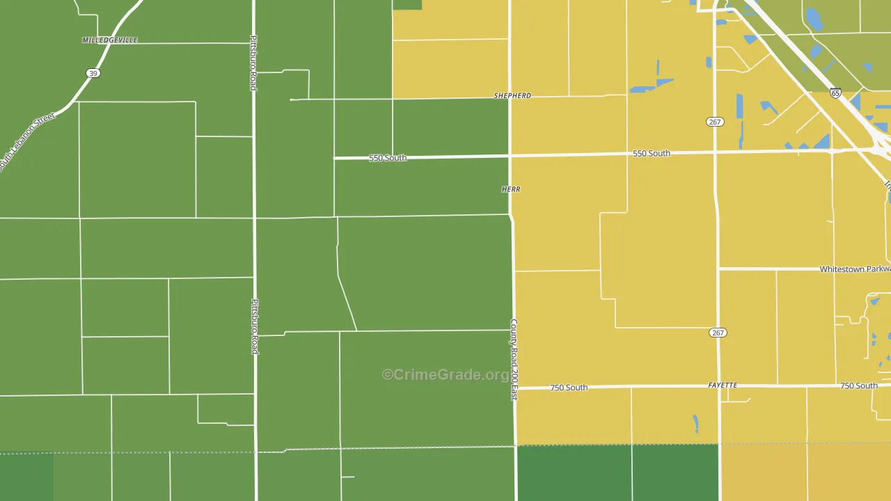 Herr, IN Map of Vehicle Theft Rates