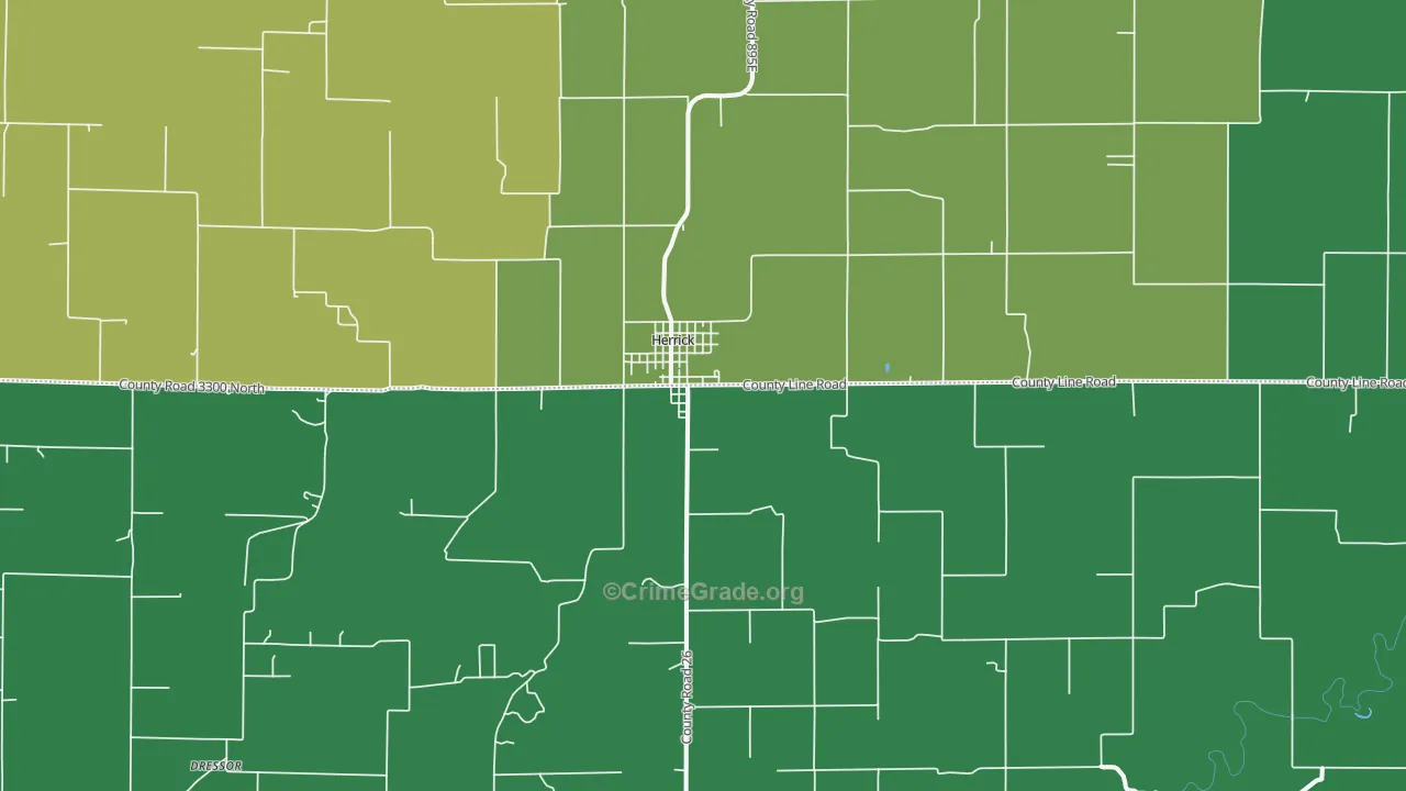 Herrick, IL Map of Vehicle Theft Rates