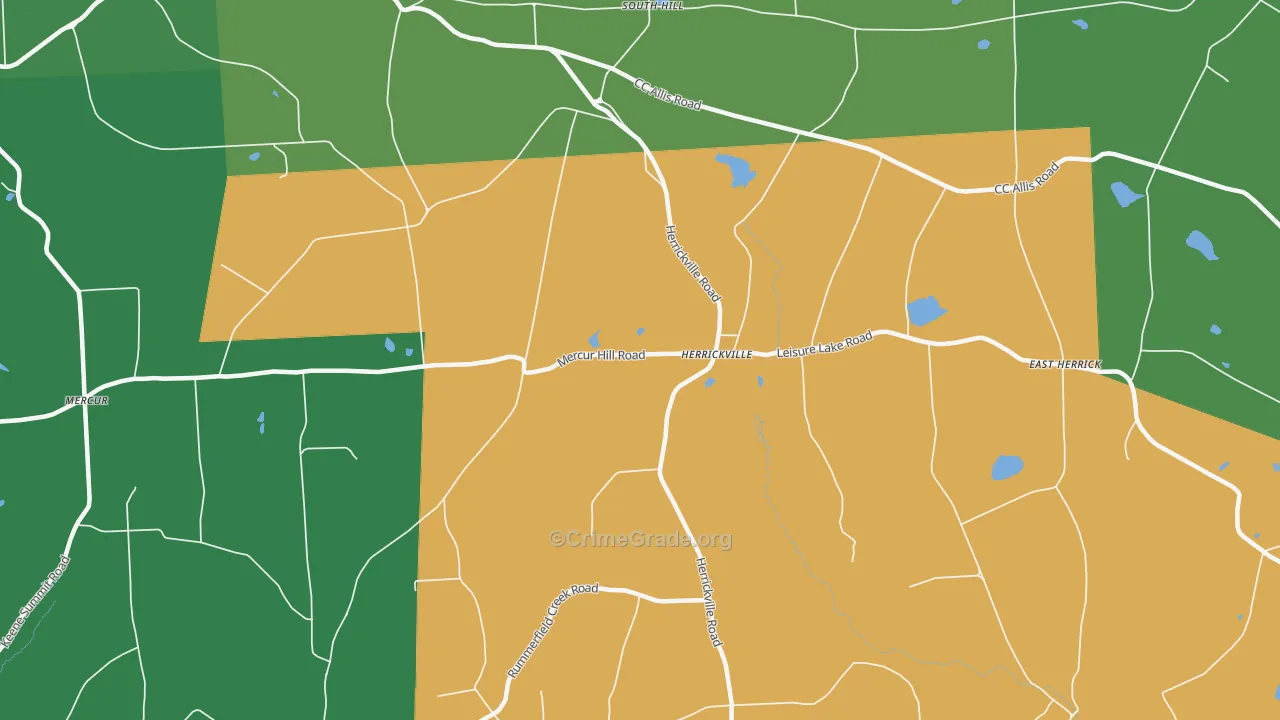 Herrickville, PA Map of Vehicle Theft Rates