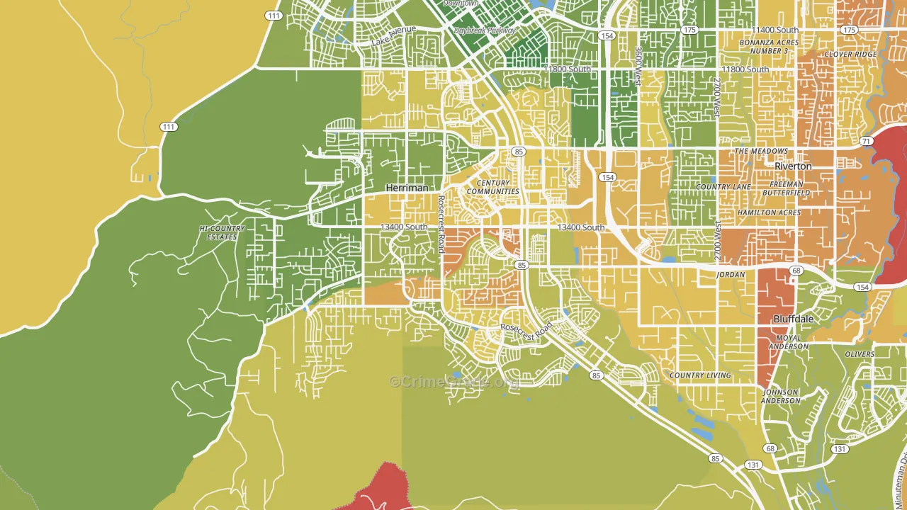 Herriman, UT Map of Vehicle Theft Rates