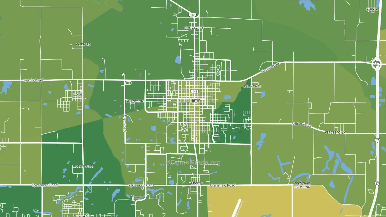 Herrin, IL Map of Vehicle Theft Rates