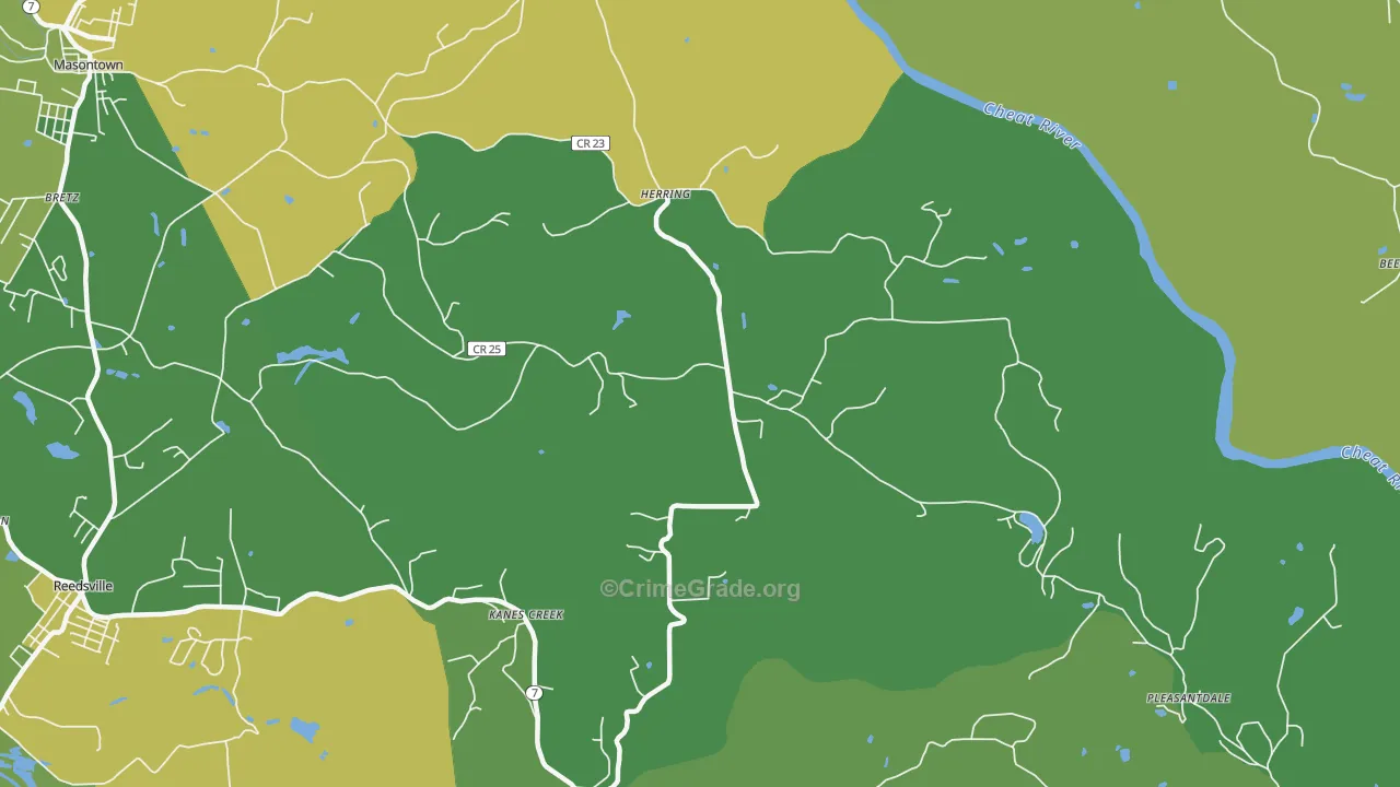 Herring, WV Map of Vehicle Theft Rates