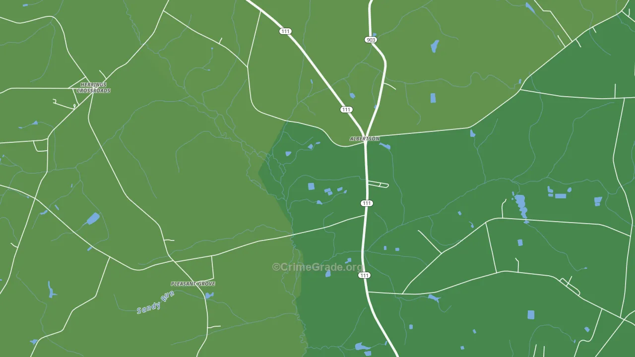 Herrings Crossroads, NC Map of Vehicle Theft Rates
