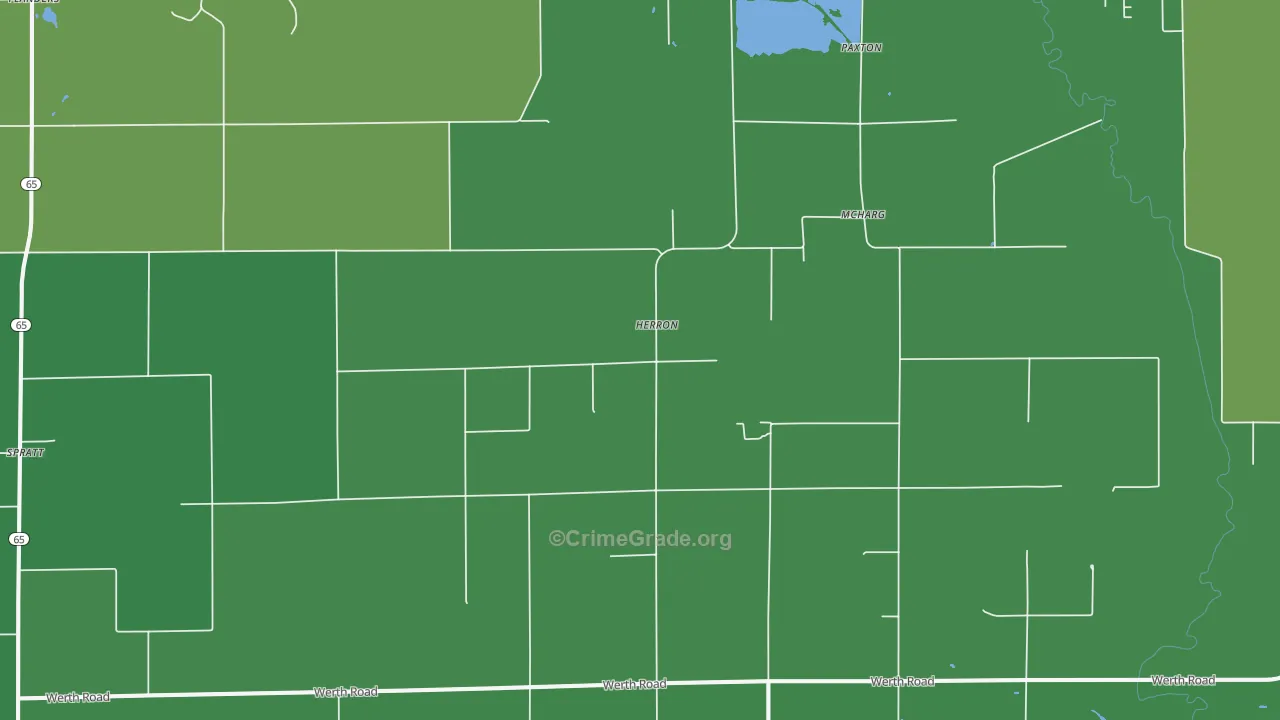Herron, MI Map of Vehicle Theft Rates
