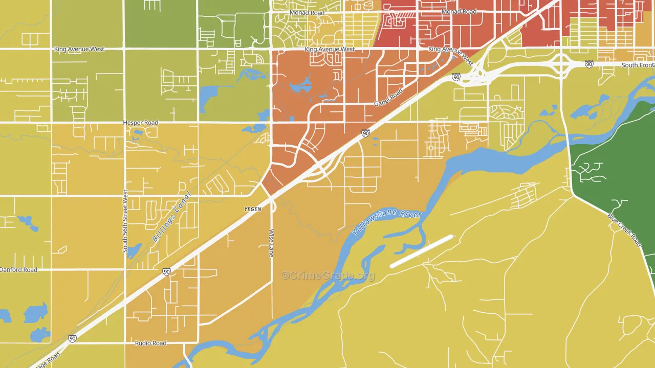 Hesper, MT Map of Vehicle Theft Rates
