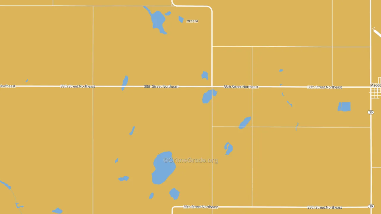 Hesper, ND Map of Vehicle Theft Rates