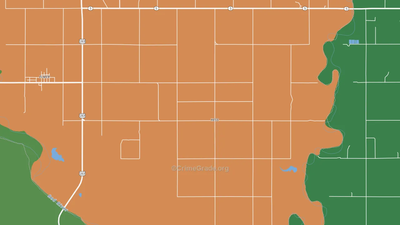 Hess, OK Map of Vehicle Theft Rates