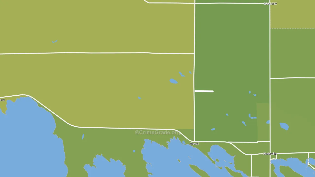 Hessel, MI Map of Vehicle Theft Rates