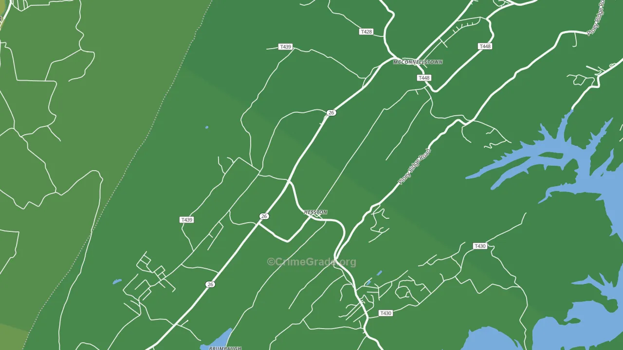 Hesston, PA Map of Vehicle Theft Rates