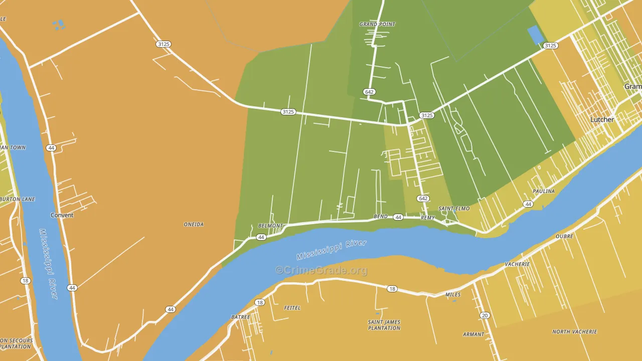 Hester, LA Map of Vehicle Theft Rates