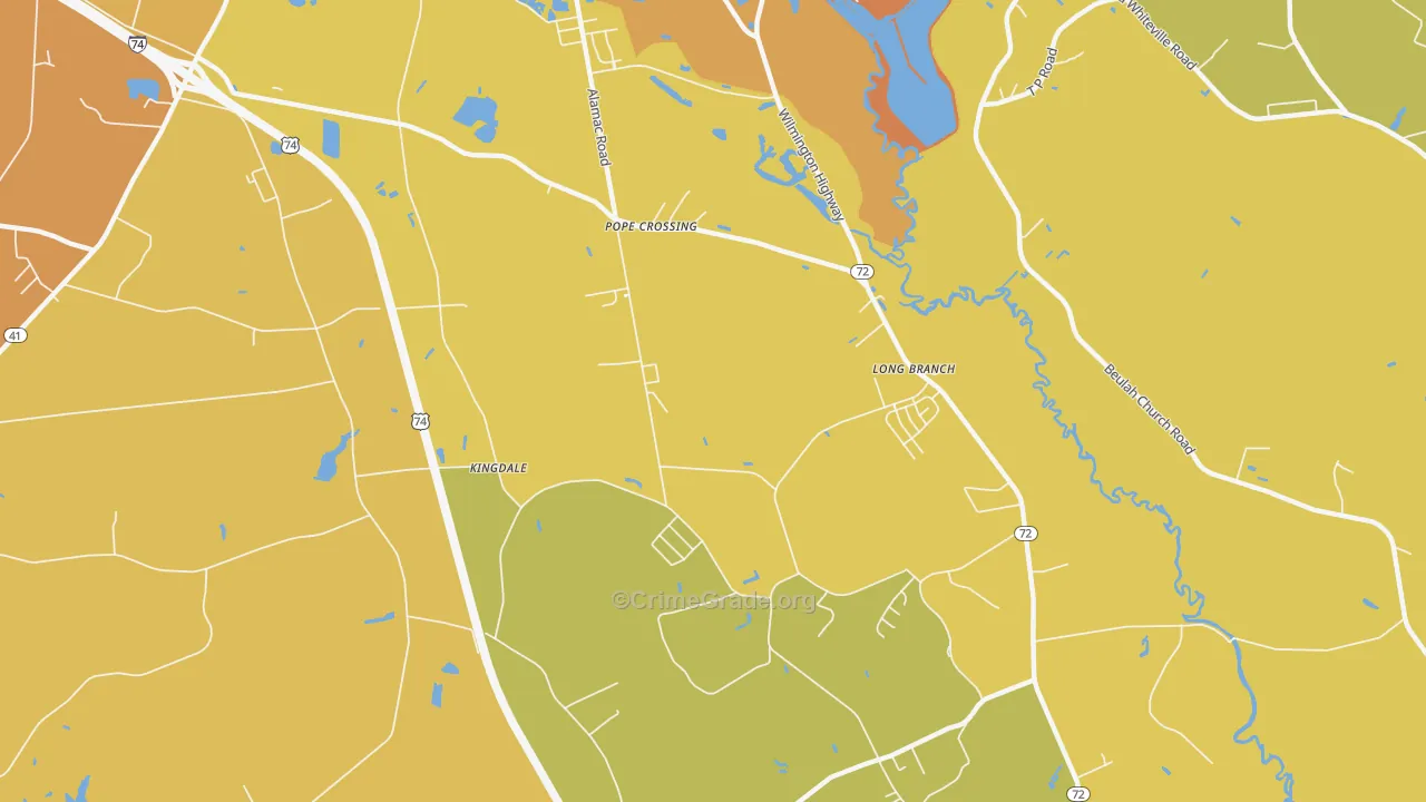Hestertown, NC Map of Vehicle Theft Rates