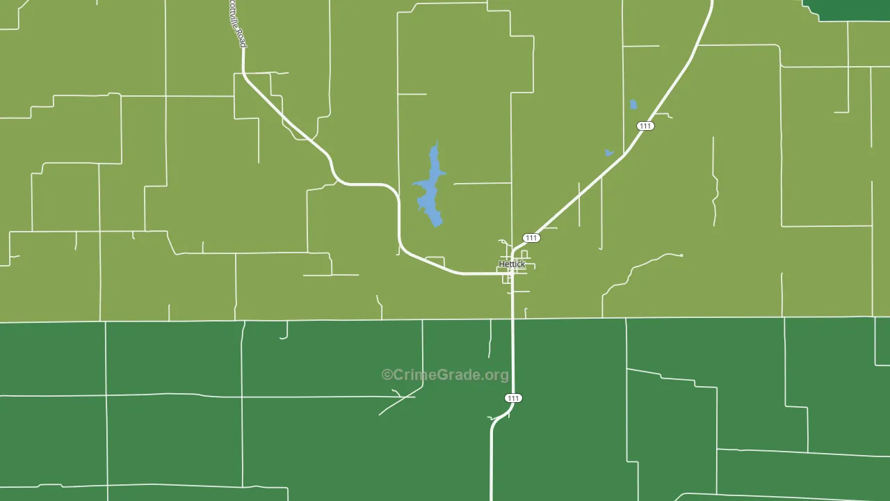 Hettick, IL Map of Vehicle Theft Rates