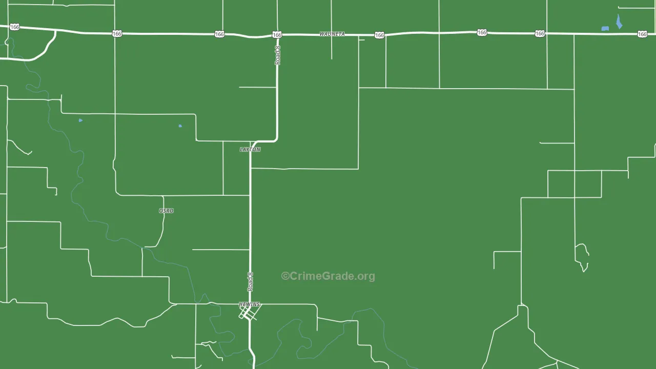 Hewins, KS Map of Vehicle Theft Rates