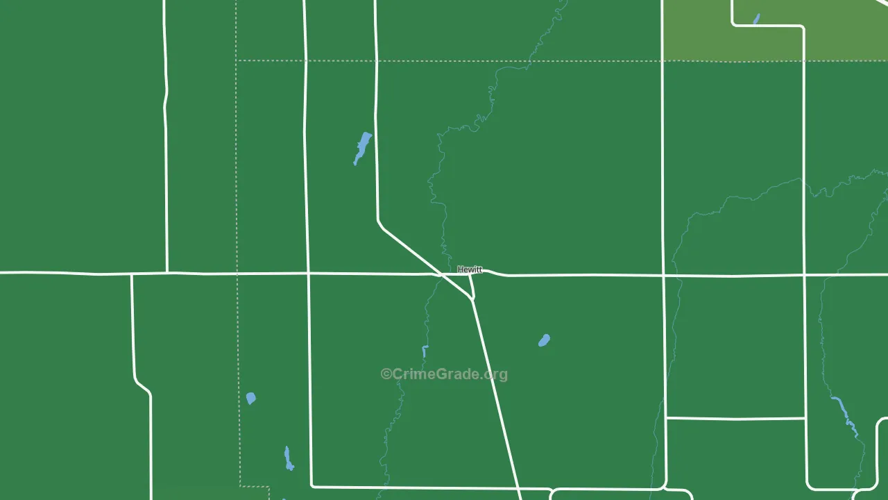 Hewitt, MN Map of Vehicle Theft Rates