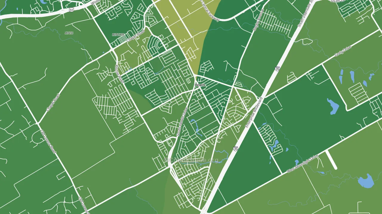 Hewitt, TX Map of Vehicle Theft Rates