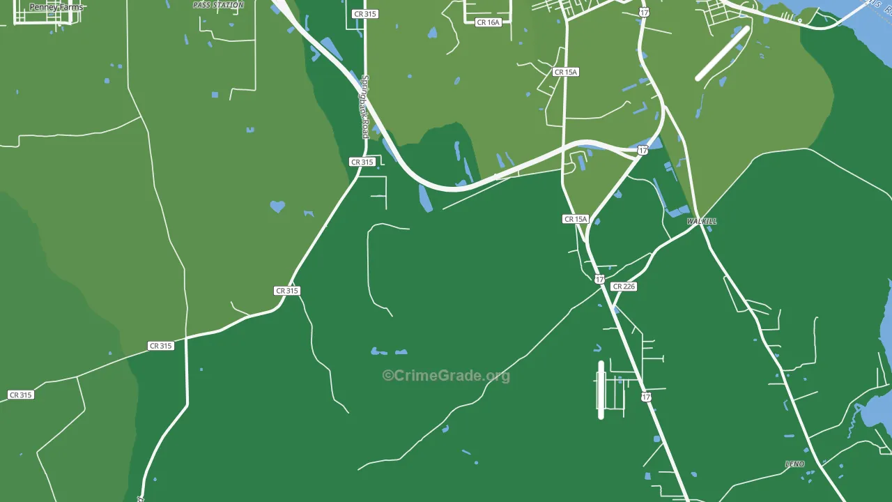 Hibernia, FL Map of Vehicle Theft Rates