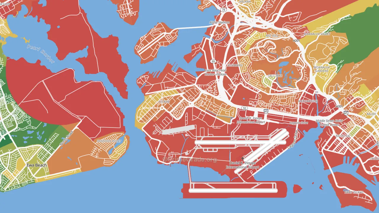 Hickam Housing, HI Map of Vehicle Theft Rates