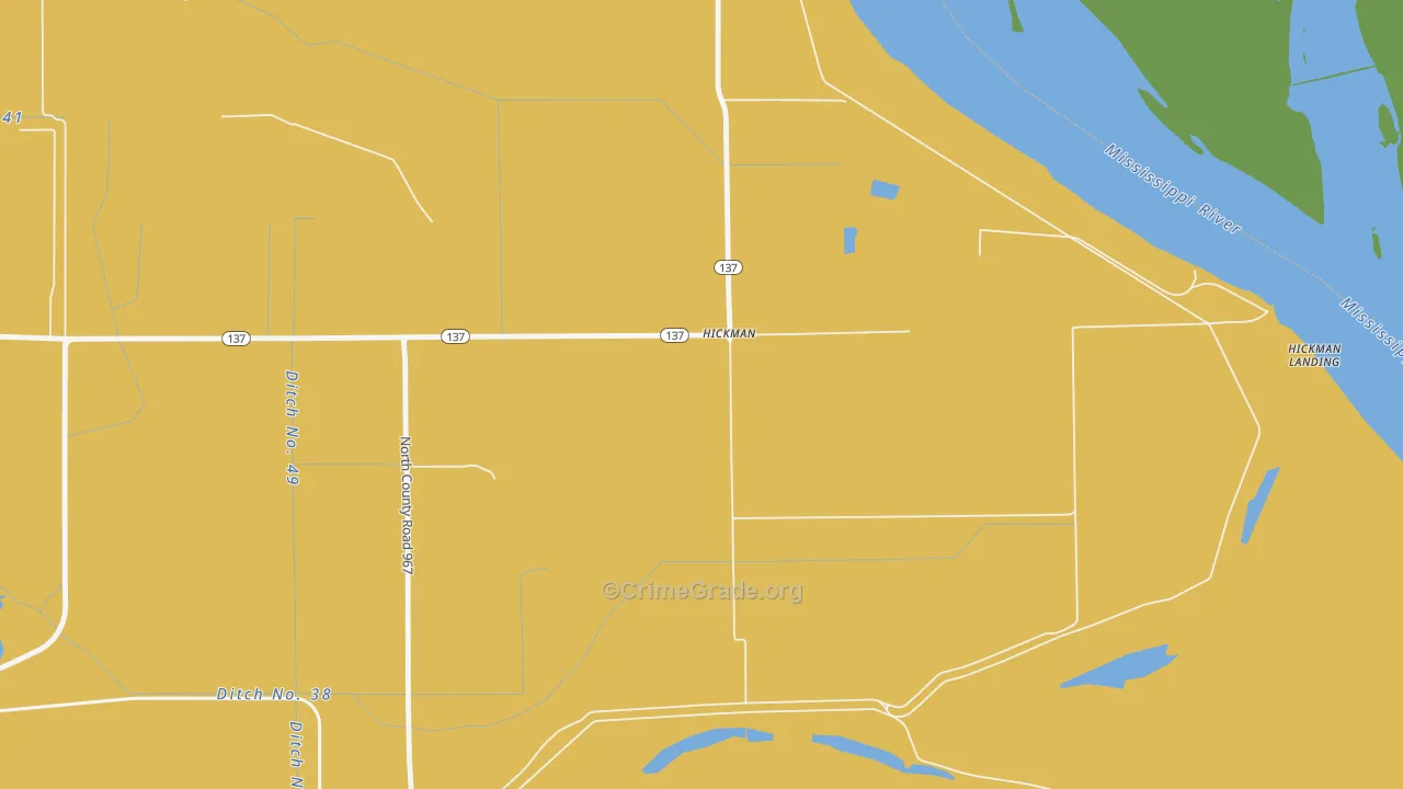 Hickman, AR Map of Vehicle Theft Rates