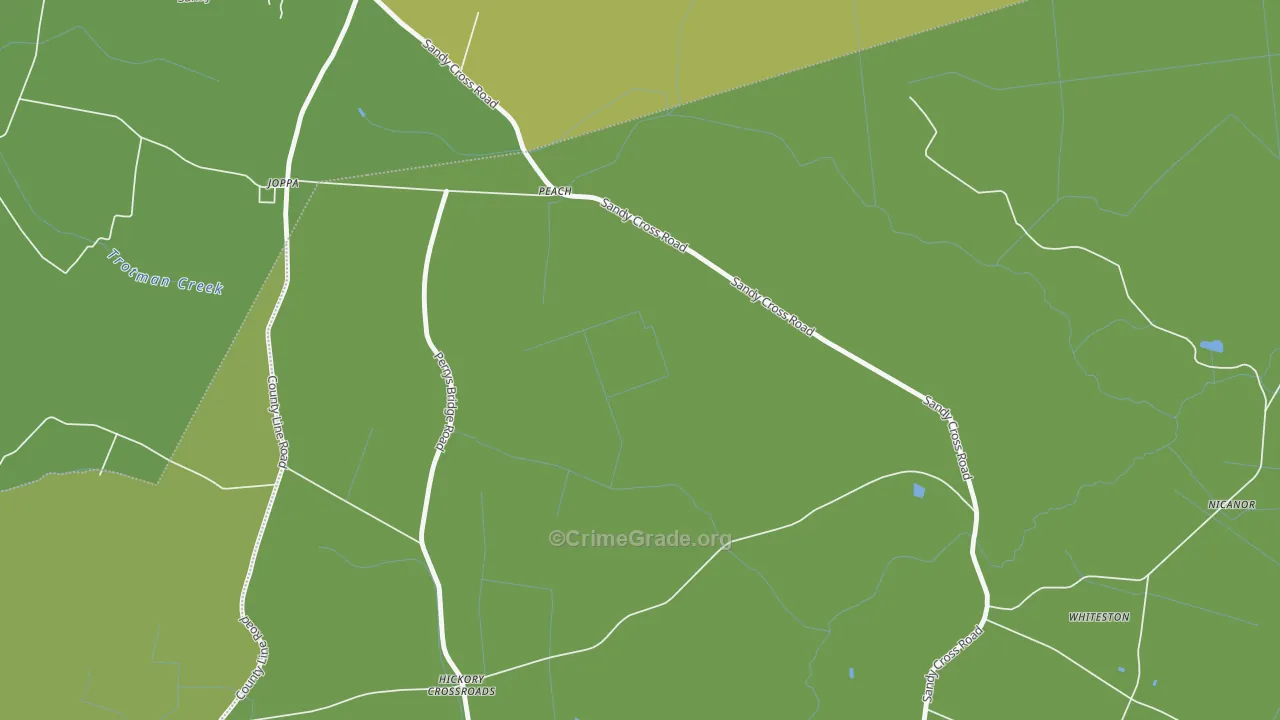 Hickory Crossroads, NC Map of Vehicle Theft Rates
