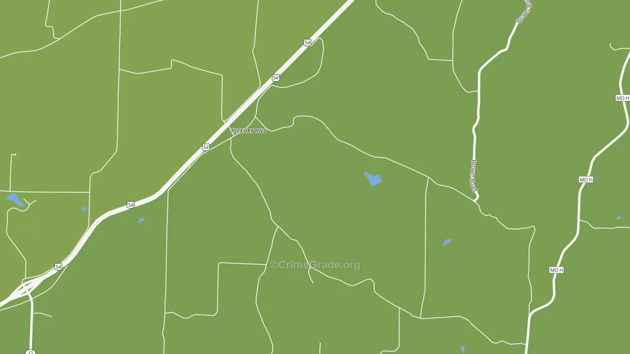 Hickory Hill, MO Map of Vehicle Theft Rates