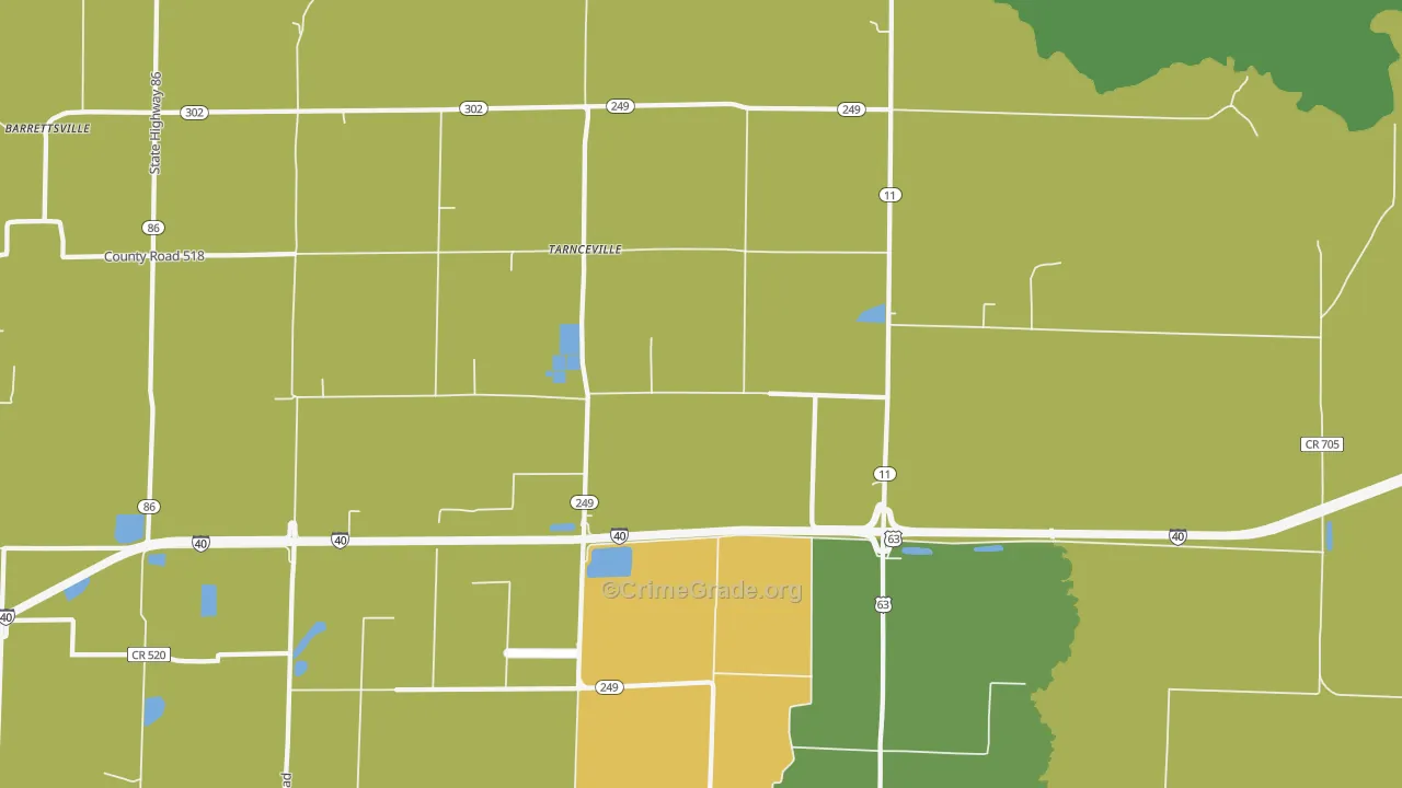 Hickory Plains, AR Map of Vehicle Theft Rates