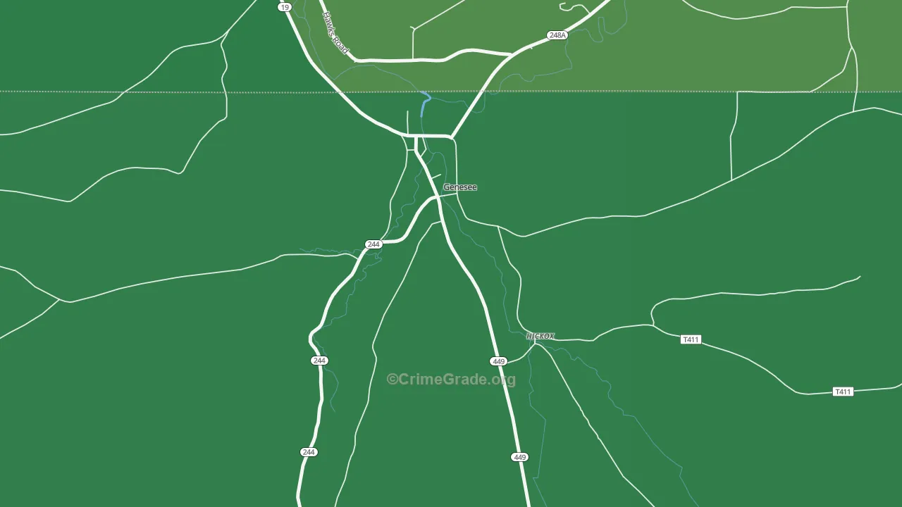 Hickox, PA Map of Vehicle Theft Rates