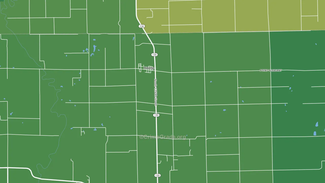 Hidalgo, IL Map of Vehicle Theft Rates