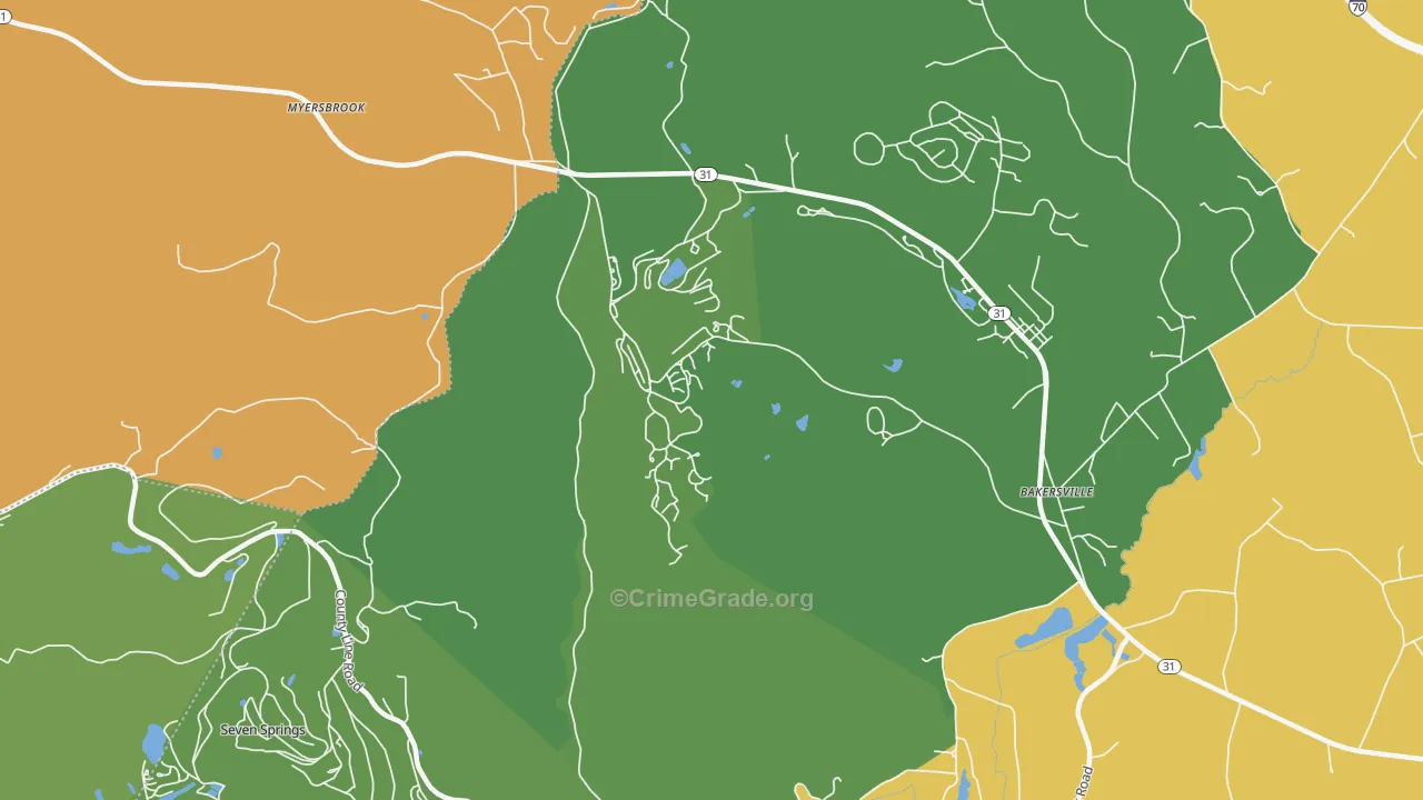 Hidden Valley, PA Map of Vehicle Theft Rates