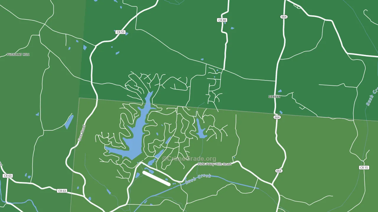 Hide-A-Way Hills, OH Map of Vehicle Theft Rates