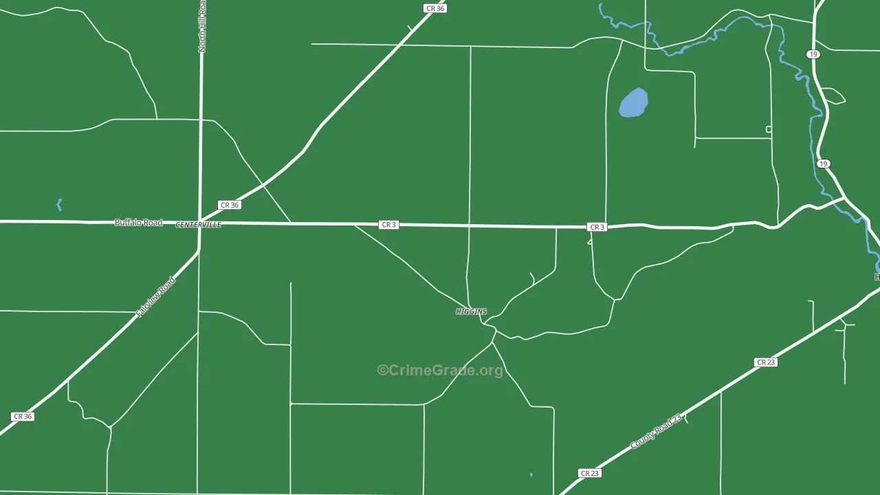 Higgins, NY Map of Vehicle Theft Rates