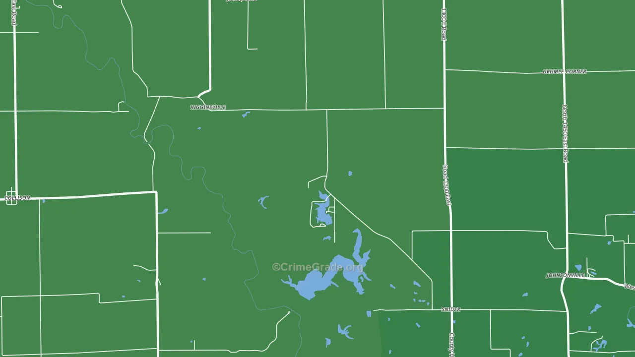 Higginsville, IL Map of Vehicle Theft Rates
