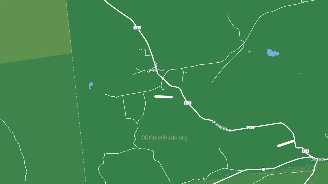 High Bank, NY Map of Vehicle Theft Rates