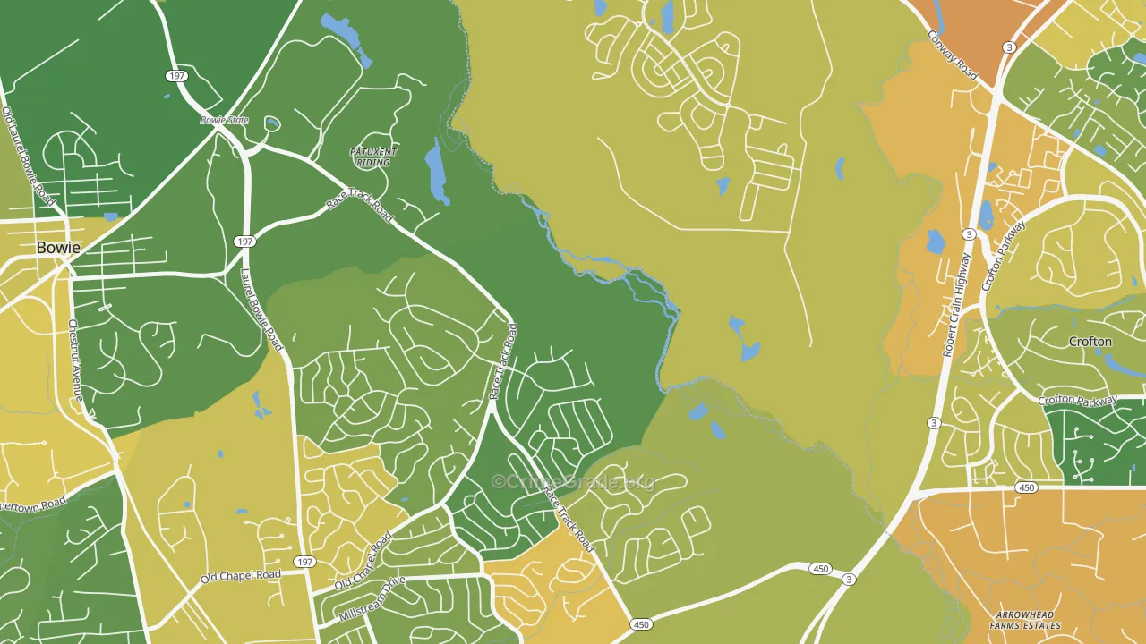 High Bridge Estates, MD Map of Vehicle Theft Rates
