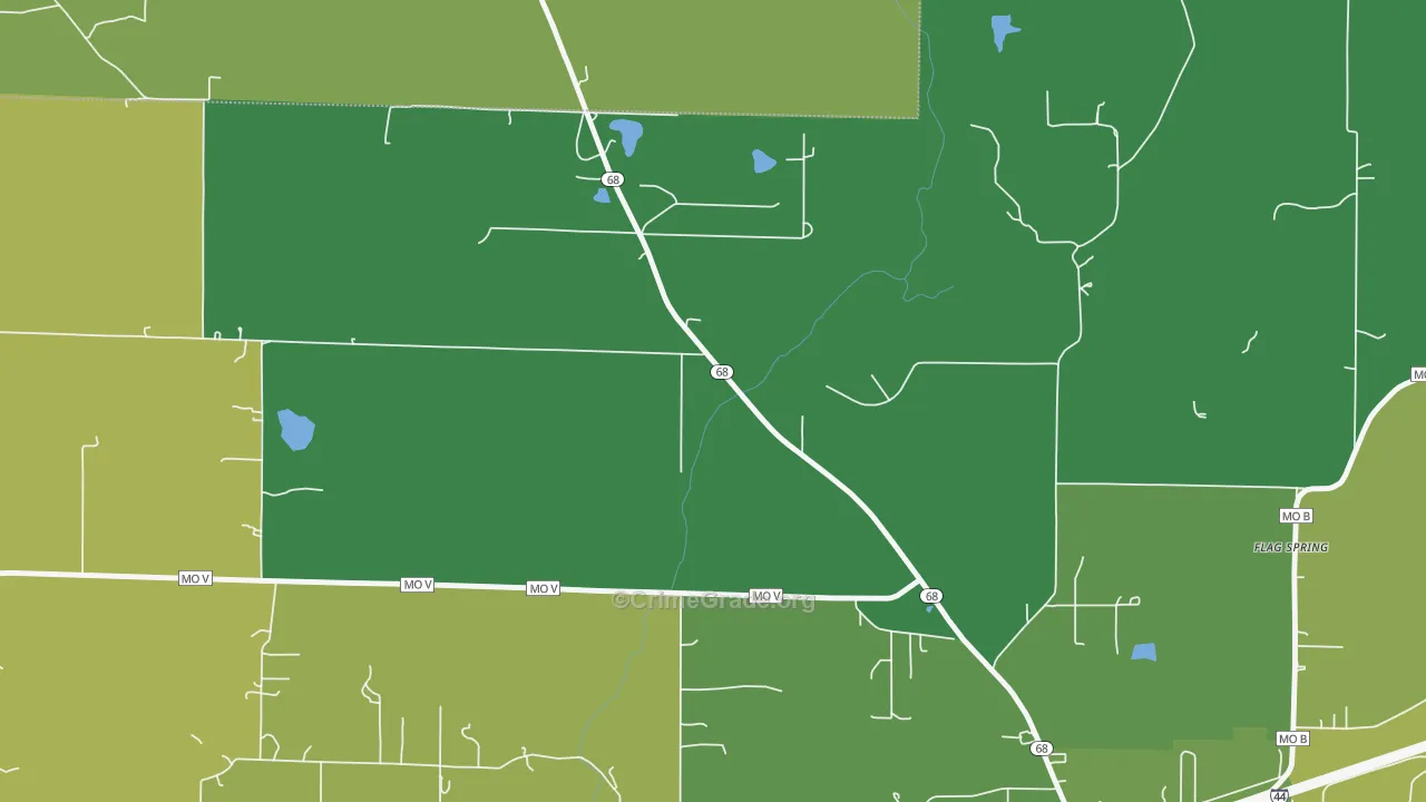 High Gate, MO Map of Vehicle Theft Rates