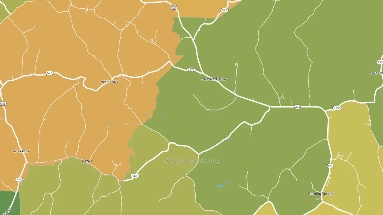 High Knob, KY Map of Vehicle Theft Rates