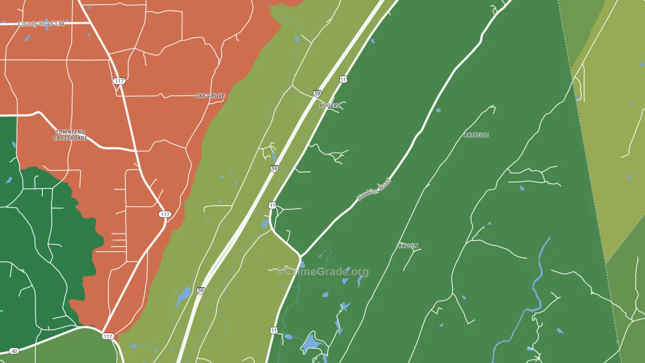 High Point, AL Map of Vehicle Theft Rates