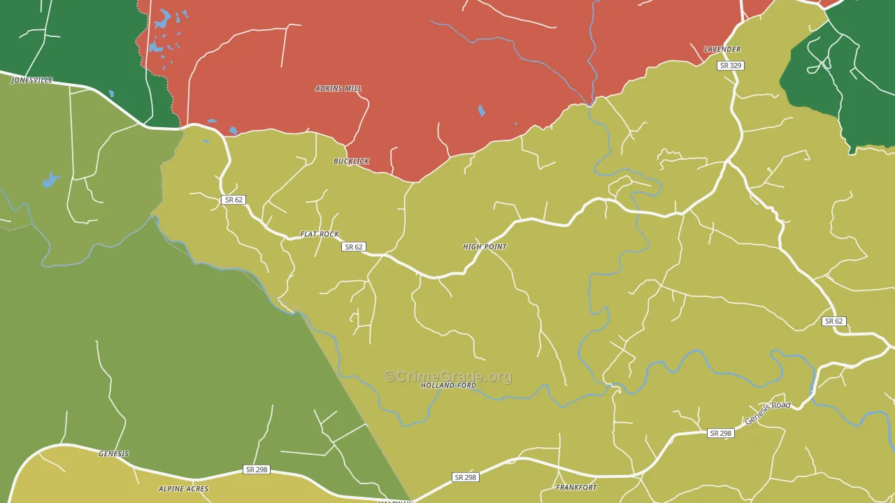 High Point, TN Map of Vehicle Theft Rates