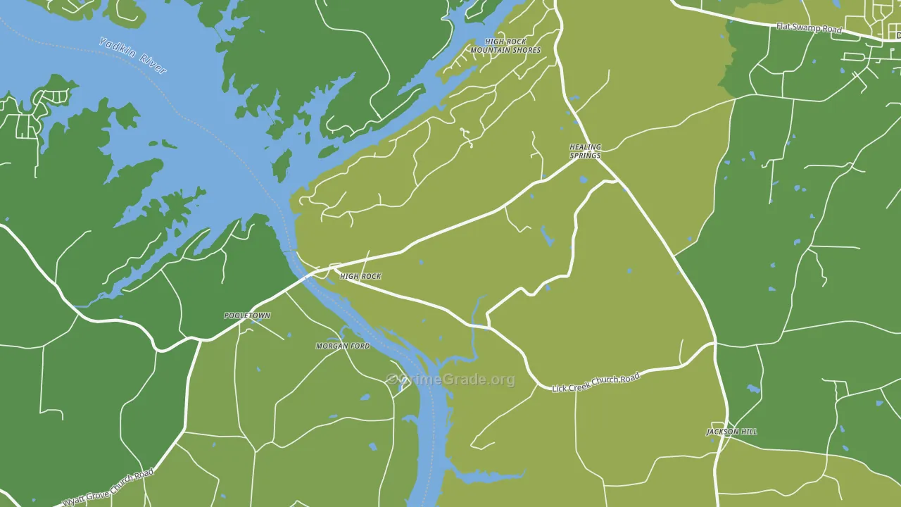 High Rock, NC Map of Vehicle Theft Rates