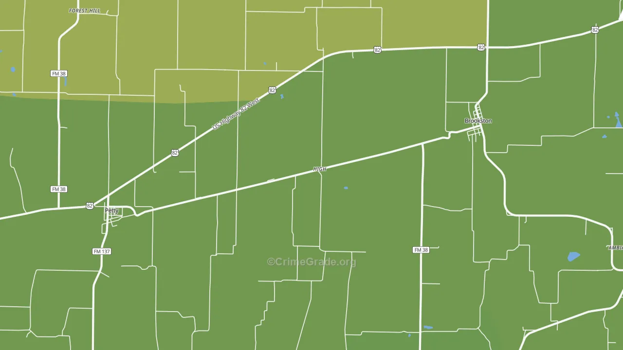 High, TX Map of Vehicle Theft Rates