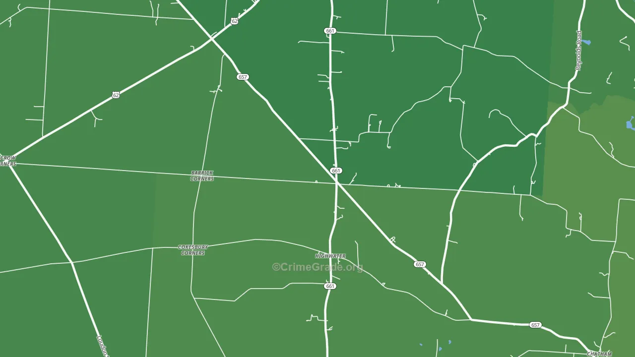 High Water, OH Map of Vehicle Theft Rates