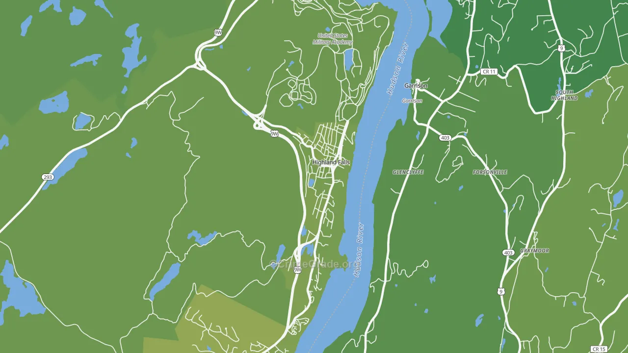 Highland Falls, NY Map of Vehicle Theft Rates