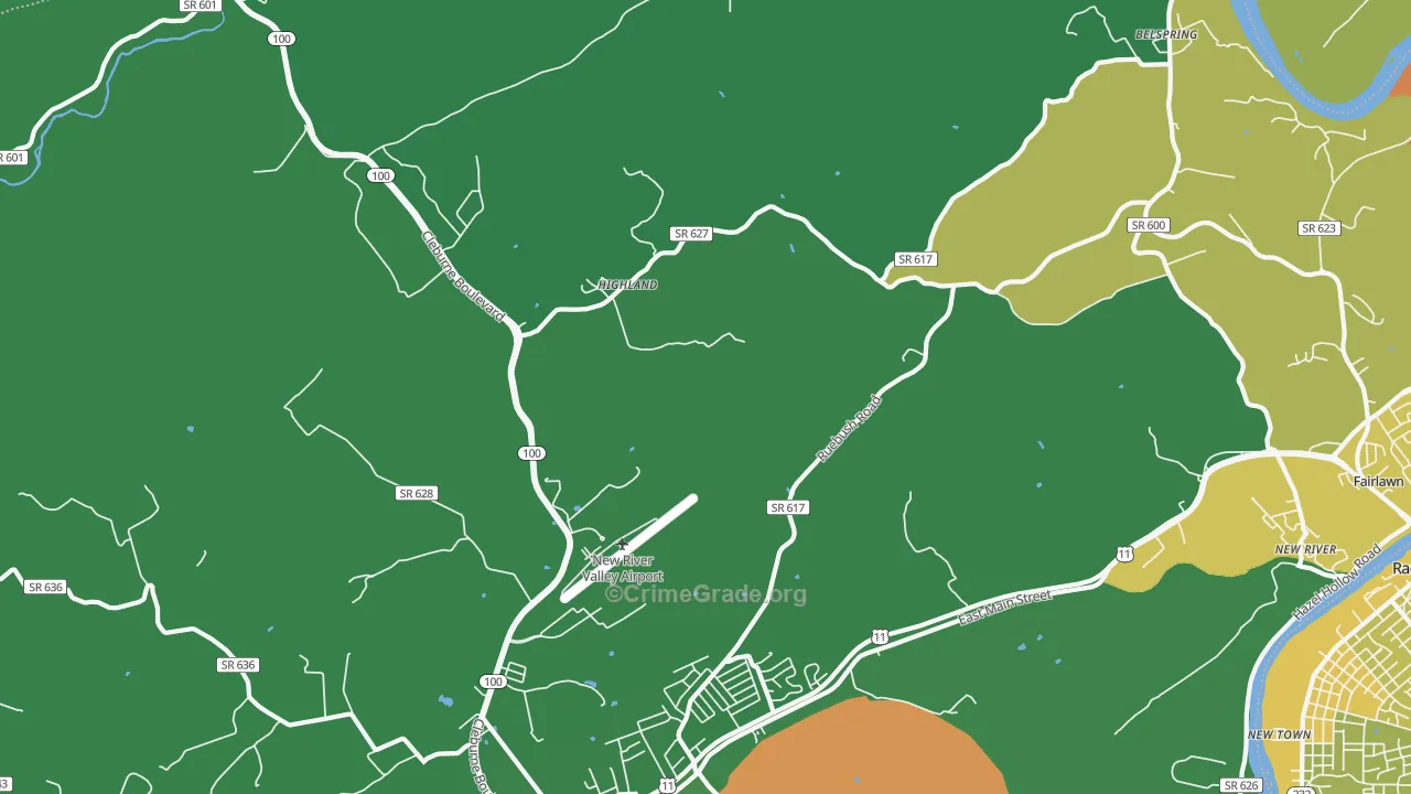 Highland, VA Map of Vehicle Theft Rates
