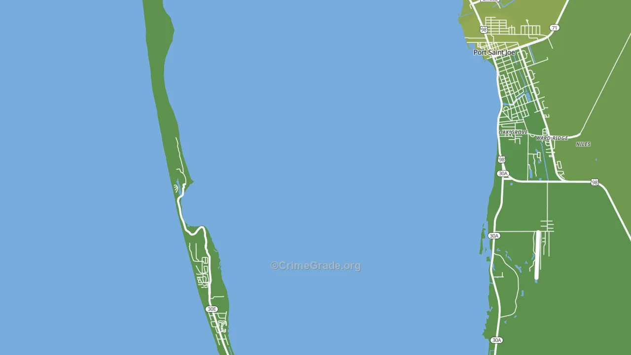 Highland View, FL Map of Vehicle Theft Rates