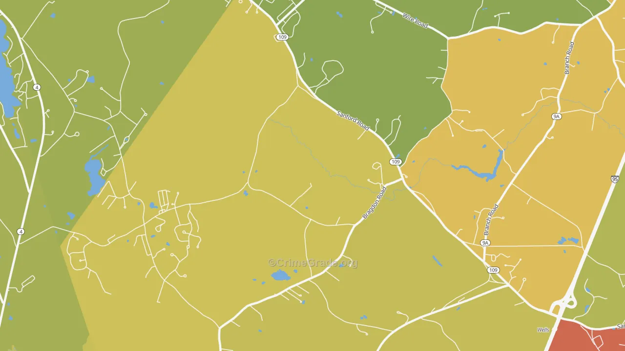 Highpine, ME Map of Vehicle Theft Rates