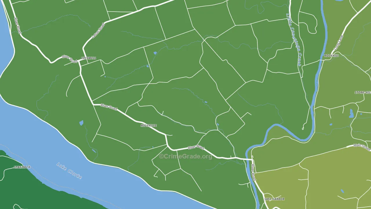 Highville, PA Map of Vehicle Theft Rates