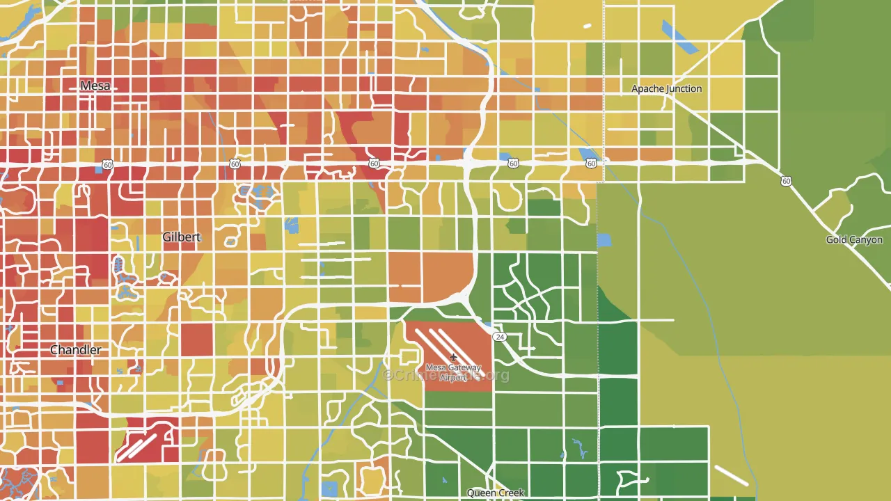 Higley, AZ Map of Vehicle Theft Rates