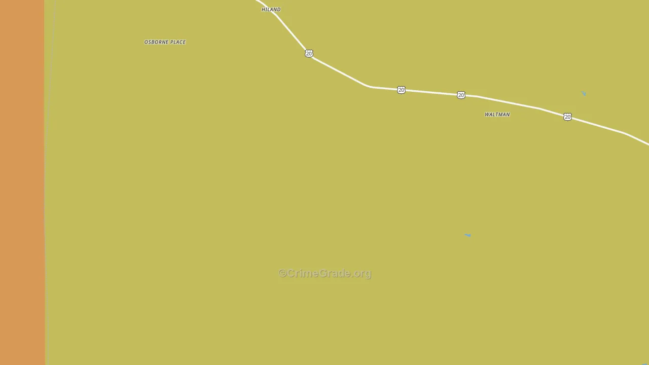 Hiland, WY Map of Vehicle Theft Rates