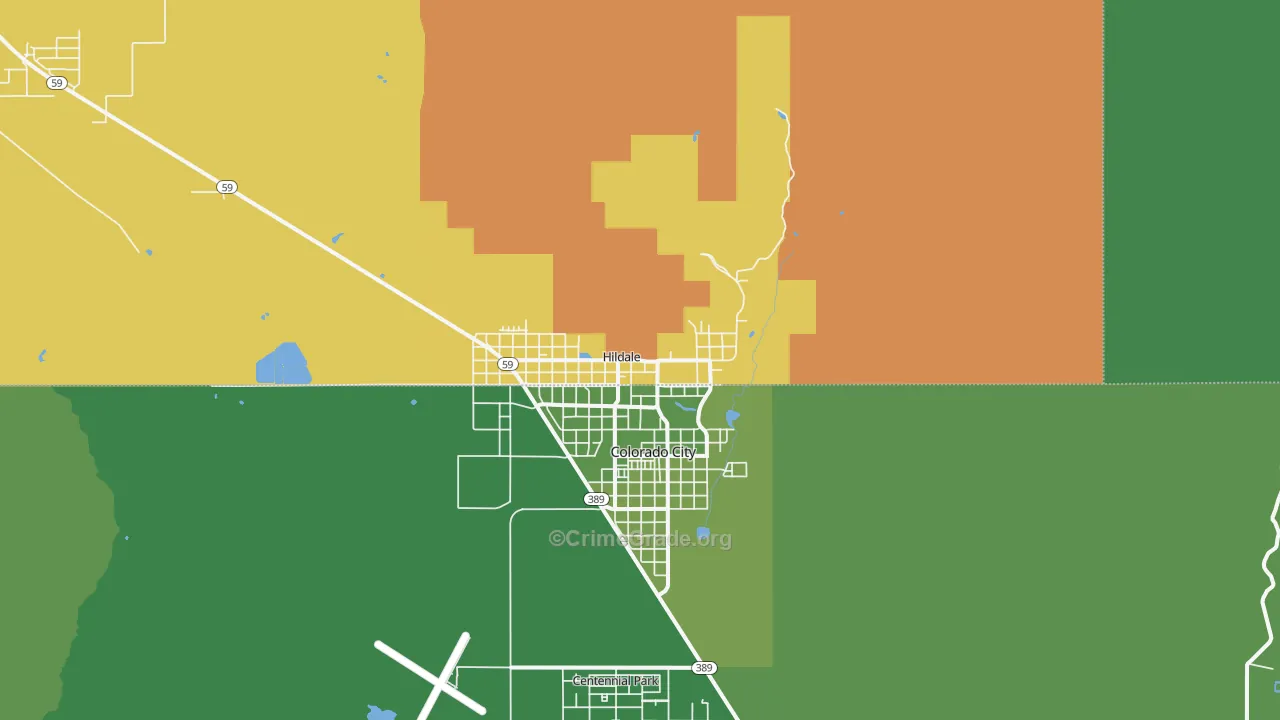 Hildale, UT Map of Vehicle Theft Rates